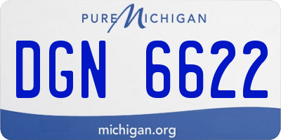 MI license plate DGN6622