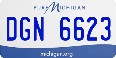 MI license plate DGN6623