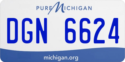 MI license plate DGN6624