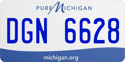 MI license plate DGN6628