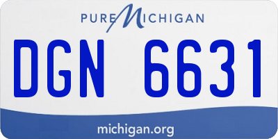 MI license plate DGN6631