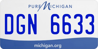 MI license plate DGN6633