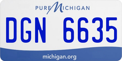 MI license plate DGN6635