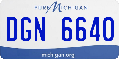 MI license plate DGN6640