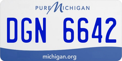 MI license plate DGN6642