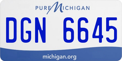 MI license plate DGN6645