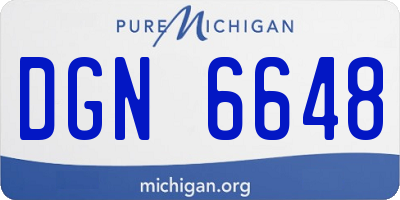 MI license plate DGN6648