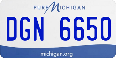 MI license plate DGN6650