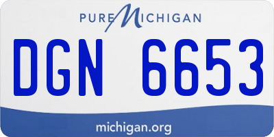 MI license plate DGN6653