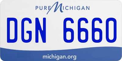 MI license plate DGN6660