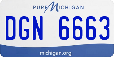 MI license plate DGN6663