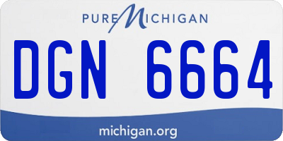MI license plate DGN6664