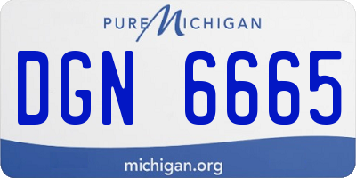 MI license plate DGN6665