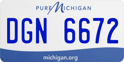 MI license plate DGN6672