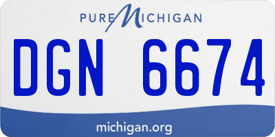 MI license plate DGN6674