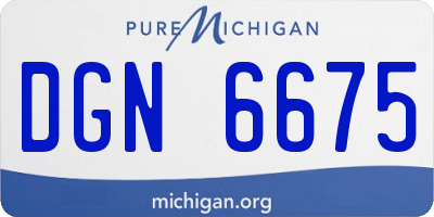 MI license plate DGN6675