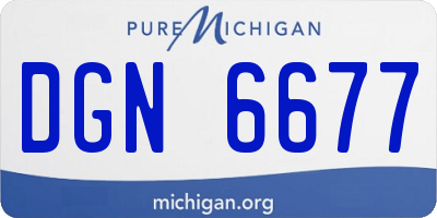 MI license plate DGN6677