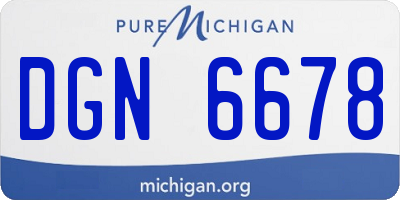 MI license plate DGN6678