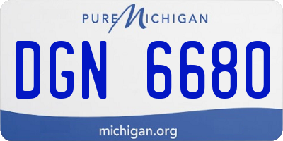 MI license plate DGN6680