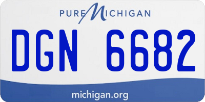 MI license plate DGN6682