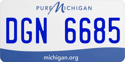 MI license plate DGN6685