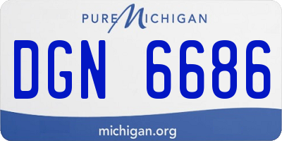 MI license plate DGN6686