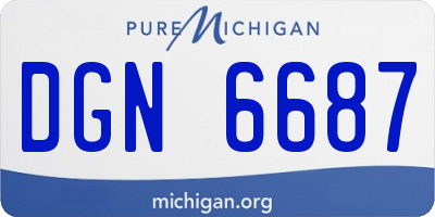 MI license plate DGN6687