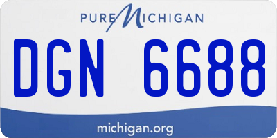 MI license plate DGN6688
