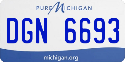 MI license plate DGN6693