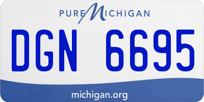 MI license plate DGN6695
