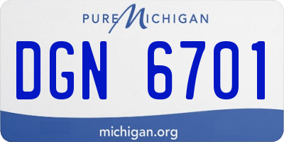 MI license plate DGN6701