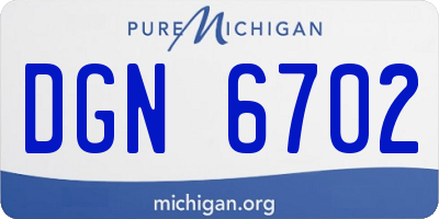 MI license plate DGN6702