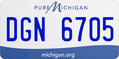 MI license plate DGN6705