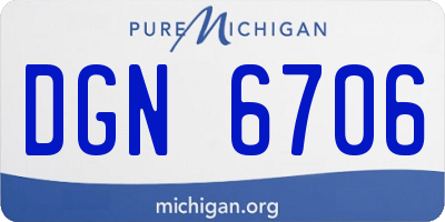 MI license plate DGN6706