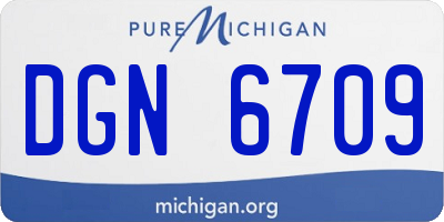 MI license plate DGN6709