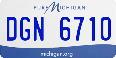 MI license plate DGN6710