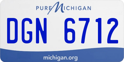 MI license plate DGN6712