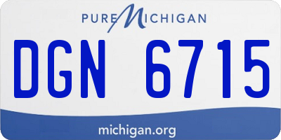 MI license plate DGN6715