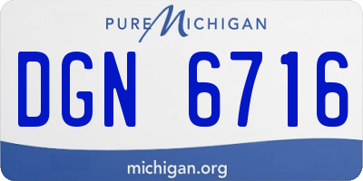 MI license plate DGN6716