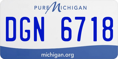 MI license plate DGN6718