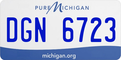 MI license plate DGN6723