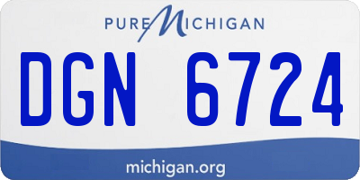 MI license plate DGN6724