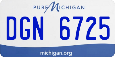 MI license plate DGN6725