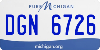MI license plate DGN6726