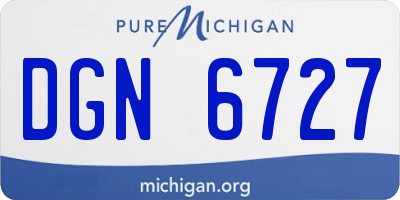 MI license plate DGN6727