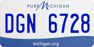 MI license plate DGN6728