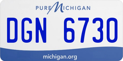 MI license plate DGN6730