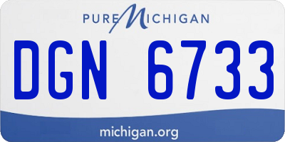 MI license plate DGN6733