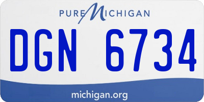 MI license plate DGN6734
