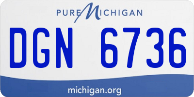 MI license plate DGN6736